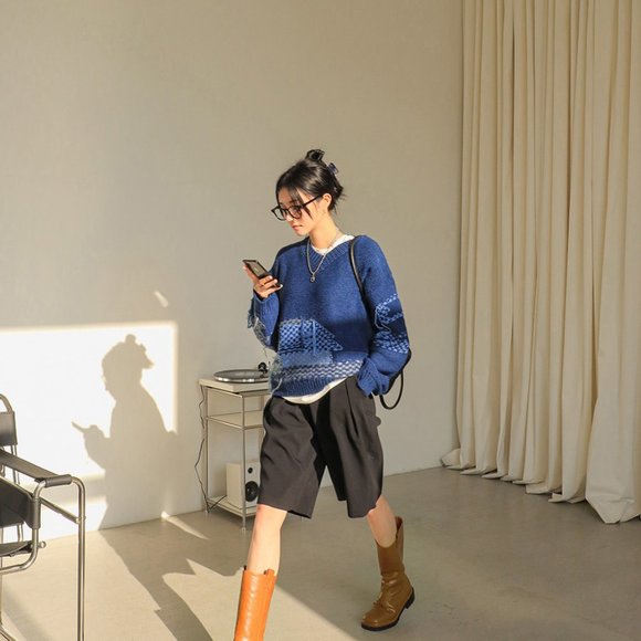 Stylenanda Mid-Calf Chunky Black Boots NWOT - Picture 2 of 3